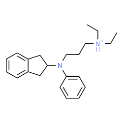 ChemSpider 2D Image | 3-[2,3-Dihydro-1H-inden-2-yl(phenyl)amino]-N,N-diethyl-1-propanaminium | C22H31N2
