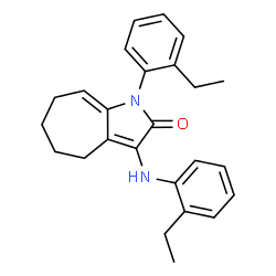 ChemSpider 2D Image | 1-(2-Ethylphenyl)-3-[(2-ethylphenyl)amino]-4,5,6,7-tetrahydrocyclohepta[b]pyrrol-2(1H)-one | C25H28N2O