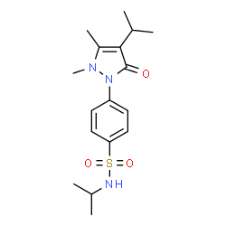 ChemSpider 2D Image | Benzenesulfonamide, N-isopropyl-4-(4-isopropyl-2,3-dimethyl-5-oxo-2,5-dihydropyrazol-1-yl)- | C17H25N3O3S