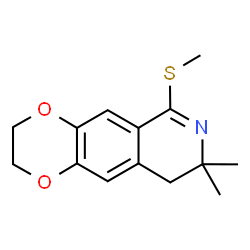 ChemSpider 2D Image | 8,8-Dimethyl-6-(methylsulfanyl)-2,3,8,9-tetrahydro[1,4]dioxino[2,3-g]isoquinoline | C14H17NO2S