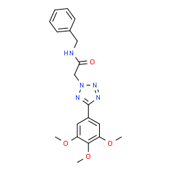 ChemSpider 2D Image | N-Benzyl-2-[5-(3,4,5-trimethoxyphenyl)-2H-tetrazol-2-yl]acetamide | C19H21N5O4