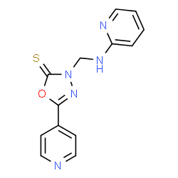 ChemSpider 2D Image | 5-(4-Pyridinyl)-3-[(2-pyridinylamino)methyl]-1,3,4-oxadiazole-2(3H)-thione | C13H11N5OS