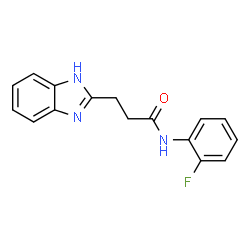ChemSpider 2D Image | 3-(1H-Benzimidazol-2-yl)-N-(2-fluorophenyl)propanamide | C16H14FN3O