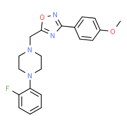 ChemSpider 2D Image | 1-(2-Fluorophenyl)-4-{[3-(4-methoxyphenyl)-1,2,4-oxadiazol-5-yl]methyl}piperazine | C20H21FN4O2