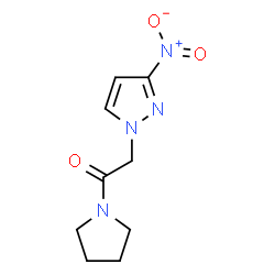 ChemSpider 2D Image | 2-(3-Nitro-1H-pyrazol-1-yl)-1-(1-pyrrolidinyl)ethanone | C9H12N4O3