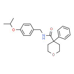 ChemSpider 2D Image | N-(4-Isopropoxybenzyl)-4-phenyltetrahydro-2H-pyran-4-carboxamide | C22H27NO3
