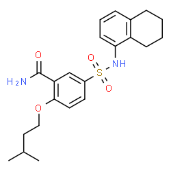 ChemSpider 2D Image | 2-(3-Methylbutoxy)-5-(5,6,7,8-tetrahydro-1-naphthalenylsulfamoyl)benzamide | C22H28N2O4S