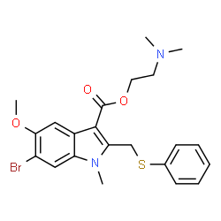 ChemSpider 2D Image | 2-(Dimethylamino)ethyl 6-bromo-5-methoxy-1-methyl-2-[(phenylsulfanyl)methyl]-1H-indole-3-carboxylate | C22H25BrN2O3S