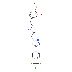 ChemSpider 2D Image | N-[2-(3,4-Dimethoxyphenyl)ethyl]-2-{5-[4-(trifluoromethyl)phenyl]-2H-tetrazol-2-yl}acetamide | C20H20F3N5O3