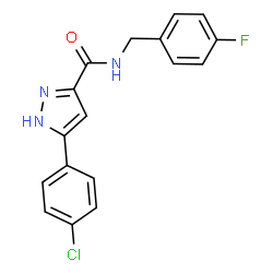 ChemSpider 2D Image | 5-(4-Chlorophenyl)-N-(4-fluorobenzyl)-1H-pyrazole-3-carboxamide | C17H13ClFN3O