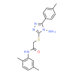 ChemSpider 2D Image | 2-{[4-Amino-5-(4-methylphenyl)-4H-1,2,4-triazol-3-yl]sulfanyl}-N-(2,5-dimethylphenyl)acetamide | C19H21N5OS
