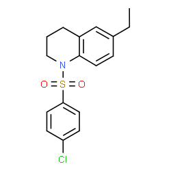 ChemSpider 2D Image | 1-[(4-Chlorophenyl)sulfonyl]-6-ethyl-1,2,3,4-tetrahydroquinoline | C17H18ClNO2S