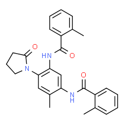 ChemSpider 2D Image | N,N'-[4-Methyl-6-(2-oxo-1-pyrrolidinyl)-1,3-phenylene]bis(2-methylbenzamide) | C27H27N3O3