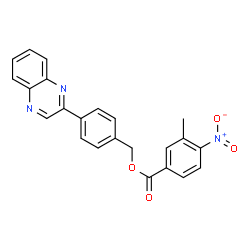 ChemSpider 2D Image | 4-(2-Quinoxalinyl)benzyl 3-methyl-4-nitrobenzoate | C23H17N3O4