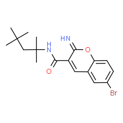 ChemSpider 2D Image | 6-Bromo-2-imino-N-(2,4,4-trimethyl-2-pentanyl)-2H-chromene-3-carboxamide | C18H23BrN2O2