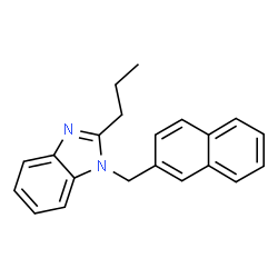 ChemSpider 2D Image | 1-(2-Naphthylmethyl)-2-propyl-1H-benzimidazole | C21H20N2