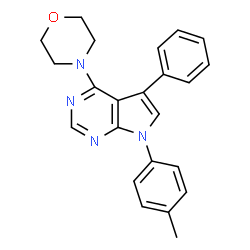 ChemSpider 2D Image | 4-[7-(4-methylphenyl)-5-phenyl-4-pyrrolo[2,3-d]pyrimidinyl]morpholine | C23H22N4O