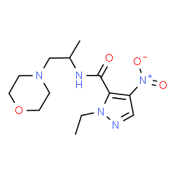 ChemSpider 2D Image | 1-Ethyl-N-[1-(4-morpholinyl)-2-propanyl]-4-nitro-1H-pyrazole-5-carboxamide | C13H21N5O4