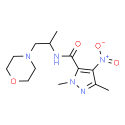 ChemSpider 2D Image | 1,3-Dimethyl-N-[1-(4-morpholinyl)-2-propanyl]-4-nitro-1H-pyrazole-5-carboxamide | C13H21N5O4
