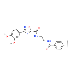ChemSpider 2D Image | N-{2-[(4-tert-Butylbenzoyl)amino]ethyl}-3-(3,4-dimethoxyphenyl)-1,2,4-oxadiazole-5-carboxamide | C24H28N4O5