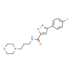ChemSpider 2D Image | 3-(4-Fluorophenyl)-N-[3-(4-morpholinyl)propyl]-1,2-oxazole-5-carboxamide | C17H20FN3O3