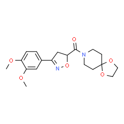 ChemSpider 2D Image | [3-(3,4-Dimethoxyphenyl)-4,5-dihydro-1,2-oxazol-5-yl](1,4-dioxa-8-azaspiro[4.5]dec-8-yl)methanone | C19H24N2O6