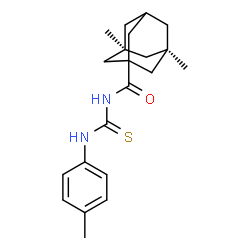 ChemSpider 2D Image | (3R,5S)-3,5-Dimethyl-N-[(4-methylphenyl)carbamothioyl]-1-adamantanecarboxamide | C21H28N2OS