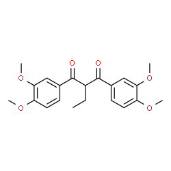 ChemSpider 2D Image | 1,3-Bis(3,4-dimethoxyphenyl)-2-ethyl-1,3-propanedione | C21H24O6