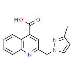 ChemSpider 2D Image | 2-[(3-methylpyrazol-1-yl)methyl]quinoline-4-carboxylic acid | C15H13N3O2