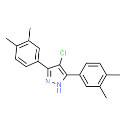 ChemSpider 2D Image | 4-Chloro-3,5-bis(3,4-dimethylphenyl)-1H-pyrazole | C19H19ClN2