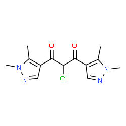 ChemSpider 2D Image | 2-Chloro-1,3-bis(1,5-dimethyl-1H-pyrazol-4-yl)-1,3-propanedione | C13H15ClN4O2