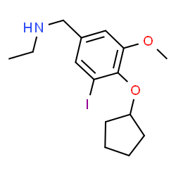ChemSpider 2D Image | N-[4-(Cyclopentyloxy)-3-iodo-5-methoxybenzyl]ethanamine | C15H22INO2
