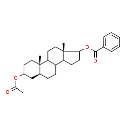 ChemSpider 2D Image | (5alpha,8xi,9xi,14xi)-3-Acetoxyandrostan-17-yl benzoate | C28H38O4
