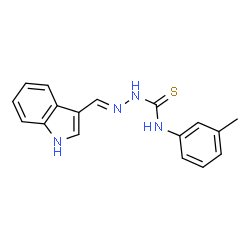 ChemSpider 2D Image | 3-[(E)-(1H-INDOL-3-YLMETHYLIDENE)AMINO]-1-(3-METHYLPHENYL)THIOUREA | C17H16N4S