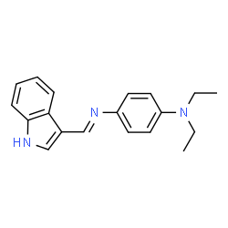 ChemSpider 2D Image | N,N-Diethyl-4-[(E)-(1H-indol-3-ylmethylene)amino]aniline | C19H21N3