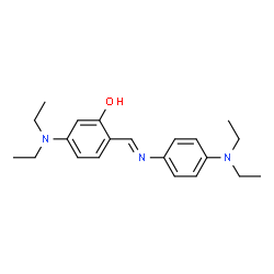 ChemSpider 2D Image | 5-(Diethylamino)-2-[(E)-{[4-(diethylamino)phenyl]imino}methyl]phenol | C21H29N3O