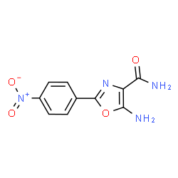 ChemSpider 2D Image | 5-Amino-2-(4-nitrophenyl)-1,3-oxazole-4-carboxamide | C10H8N4O4