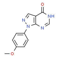 ChemSpider 2D Image | 1-(4-methoxyphenyl)-1H-pyrazolo[3,4-d]pyrimidin-4-ol | C12H10N4O2