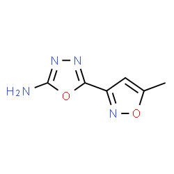 ChemSpider 2D Image | 5-(5-Methyl-1,2-oxazol-3-yl)-1,3,4-oxadiazol-2-amine | C6H6N4O2