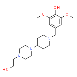 ChemSpider 2D Image | 4-({4-[4-(2-Hydroxyethyl)-1-piperazinyl]-1-piperidinyl}methyl)-2,6-dimethoxyphenol | C20H33N3O4
