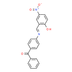 ChemSpider 2D Image | 2-[(E)-[(4-benzoylphenyl)imino]methyl]-4-nitrophenol | C20H14N2O4