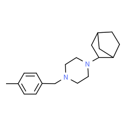ChemSpider 2D Image | 1-(Bicyclo[2.2.1]hept-2-yl)-4-(4-methylbenzyl)piperazine | C19H28N2