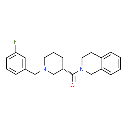 ChemSpider 2D Image | 3,4-Dihydro-2(1H)-isoquinolinyl[(3S)-1-(3-fluorobenzyl)-3-piperidinyl]methanone | C22H25FN2O