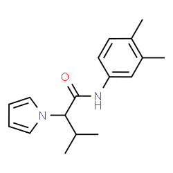 ChemSpider 2D Image | N-(3,4-Dimethylphenyl)-3-methyl-2-(1H-pyrrol-1-yl)butanamide | C17H22N2O
