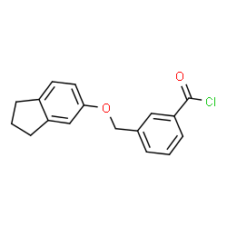 ChemSpider 2D Image | 3-[(2,3-Dihydro-1H-inden-5-yloxy)methyl]benzoyl chloride | C17H15ClO2