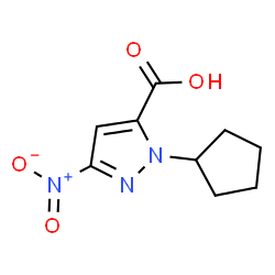 ChemSpider 2D Image | 2-cyclopentyl-5-nitropyrazole-3-carboxylic acid | C9H11N3O4