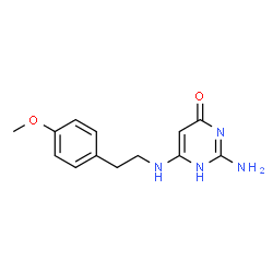 ChemSpider 2D Image | 2-Amino-6-{[2-(4-methoxyphenyl)ethyl]amino}-4(1H)-pyrimidinone | C13H16N4O2