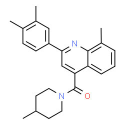 ChemSpider 2D Image | [2-(3,4-Dimethylphenyl)-8-methyl-4-quinolinyl](4-methyl-1-piperidinyl)methanone | C25H28N2O