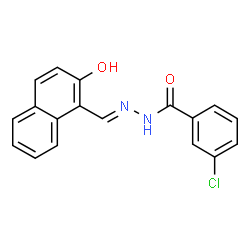 ChemSpider 2D Image | 3-Chloro-N'-[(E)-(2-hydroxy-1-naphthyl)methylene]benzohydrazide | C18H13ClN2O2