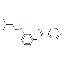 ChemSpider 2D Image | N-[3-(3-Methylbutoxy)phenyl]isonicotinamide | C17H20N2O2